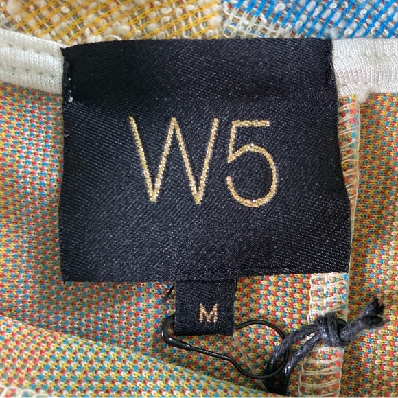 W5 Multicolor Striped Rainbow Halter Tank Button Back Textured (Size M) - Picture 11 of 12